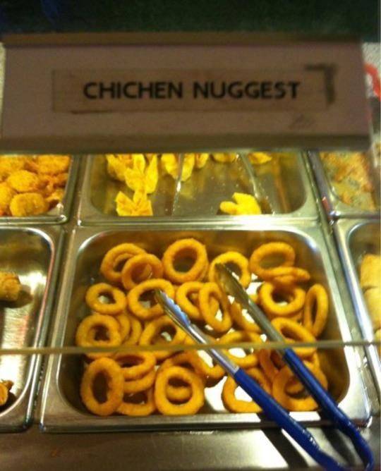 chichen nuggest onion rings