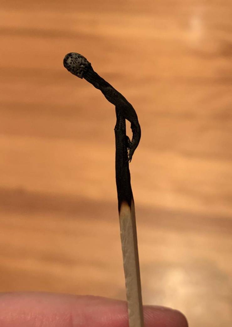 “My burnt match looks like a stage microphone.”