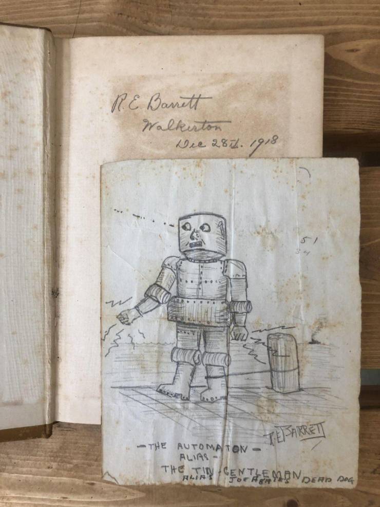 “Found a drawing of a robot in a chemistry book from 1918.”