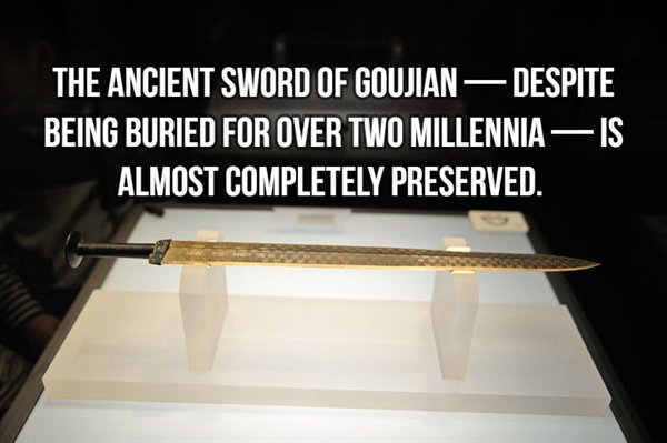 daily beast - The Ancient Sword Of Goujian Despite Being Buried For Over Two Millennia Is Almost Completely Preserved.