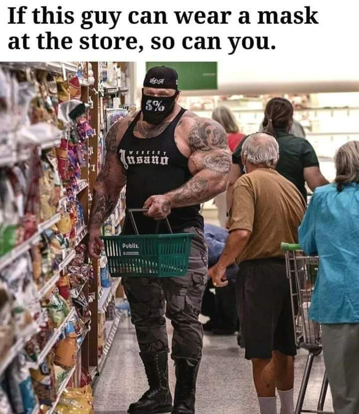 If this guy can wear a mask at the store, so can you.