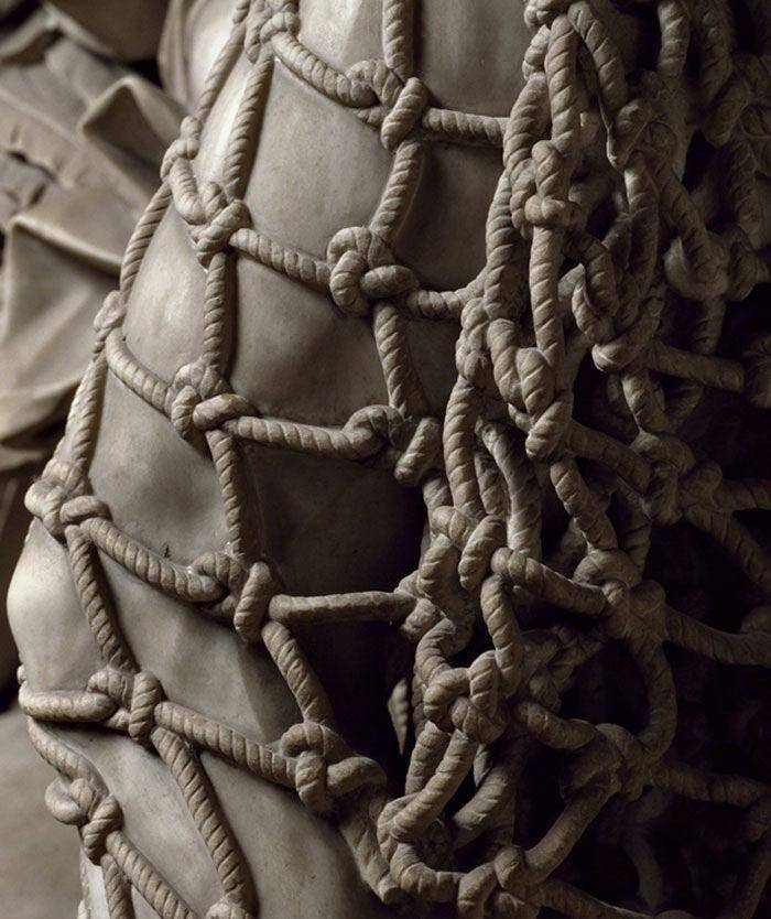 “A net that has been carved completely out of marble.”