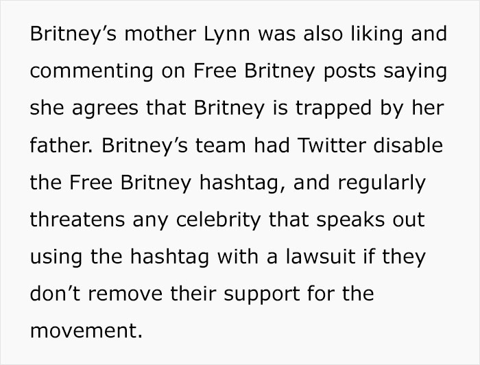 handwriting - Britney's mother Lynn was also liking and commenting on Free Britney posts saying she agrees that Britney is trapped by her father. Britney's team had Twitter disable the Free Britney hashtag, and regularly threatens any celebrity that speak