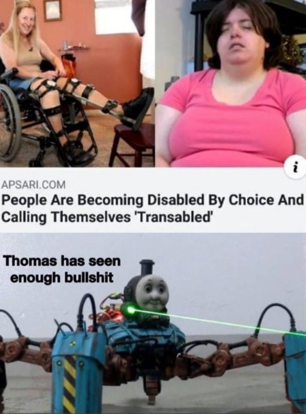 disabled meme - Apsari.Com People Are Becoming Disabled By Choice And Calling Themselves 'Transabled' Thomas has seen enough bullshit