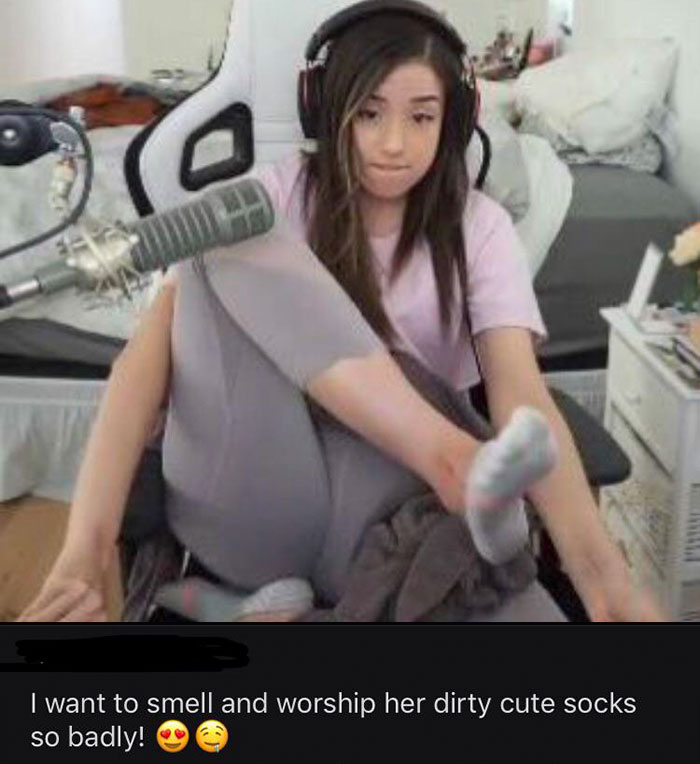 photo caption - ia I want to smell and worship her dirty cute socks so badly!