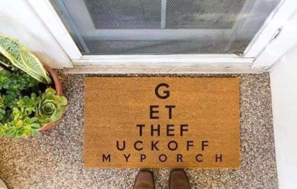 wu tang door mat - G Et Thef Uckoff My Porch