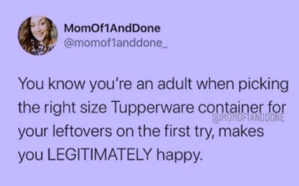 1 peter 3 3 4 - MomOf1AndDone You know you're an adult when picking the right size Tupperware container for your leftovers on the first try, makes you Legitimately happy.