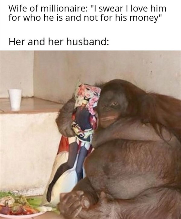 fattest orangutan - Wife of millionaire "I swear I love him for who he is and not for his money" Her and her husband