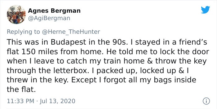 trump ratings tweet - Agnes Bergman This was in Budapest in the 90s. I stayed in a friend's flat 150 miles from home. He told me to lock the door when I leave to catch my train home & throw the key through the letterbox. I packed up, locked up & I threw i