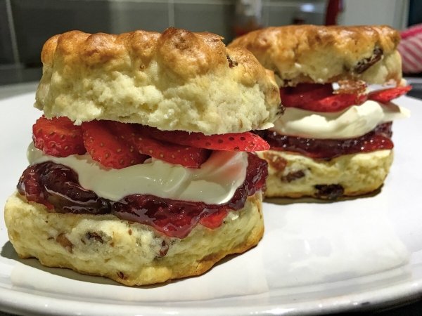 funny memes - scones with cream and strawberries