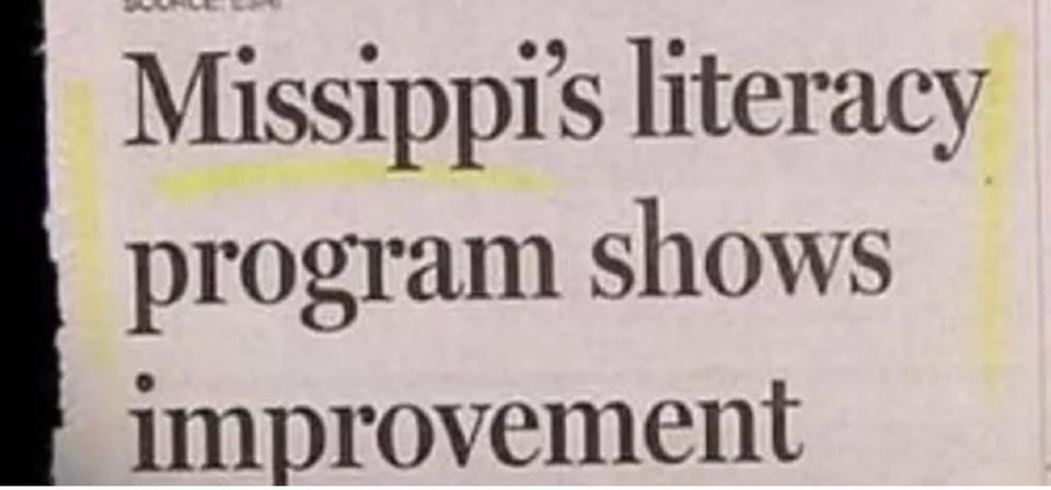 funny newspaper headlines - Missippi's literacy program shows improvement