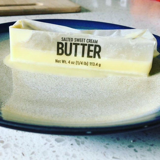 Someone needed to soften some butter quickly and used the microwave…