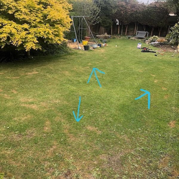 Gary put some weed killer down a few weeks ago and then he went for a little walk around the garden….I know this as I now have a trail of dead grass footprints on the lawn