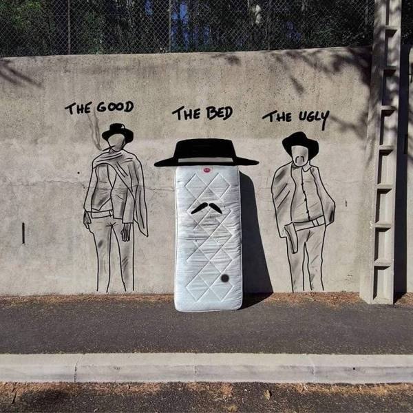 random pics and funny memes - Street art - The Good The Bed The Ugly
