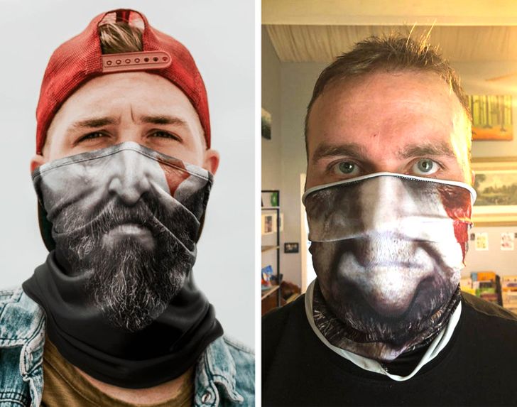 “The mask I ordered (left) vs the mask I got (right)”