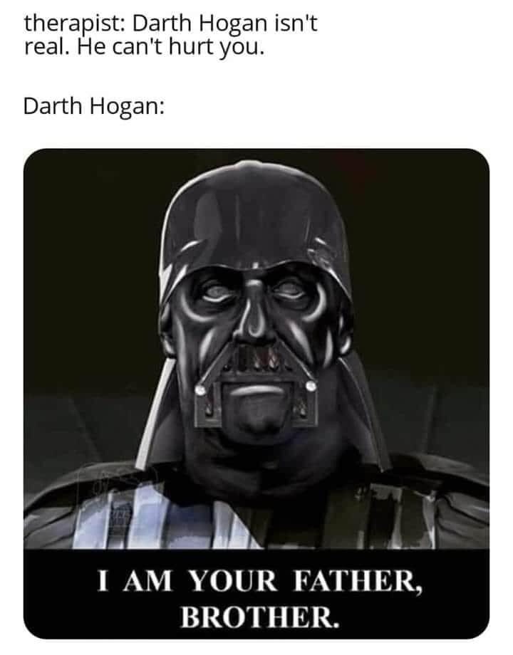 darth hogan - therapist Darth Hogan isn't real. He can't hurt you. Darth Hogan I Am Your Father, Brother.