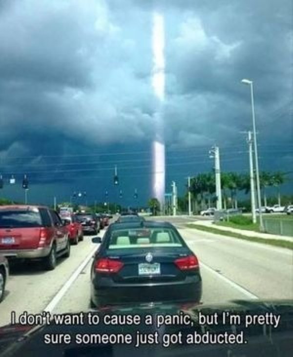 lightning strike beam - I don't want to cause a panic, but I'm pretty sure someone just got abducted.