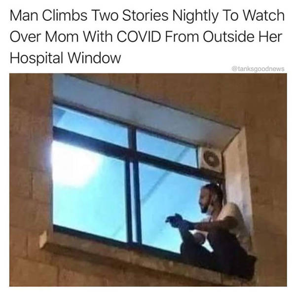 presentation - Man Climbs Two Stories Nightly To Watch Over Mom With Covid From Outside Her Hospital Window