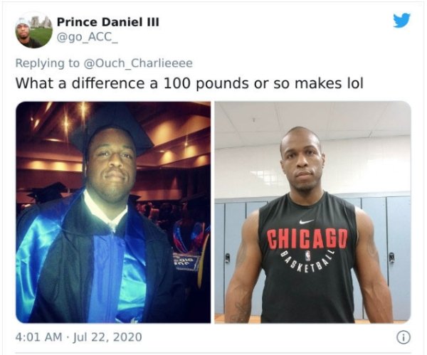Prince Daniel Iii What a difference a 100 pounds or so makes lol Chicago