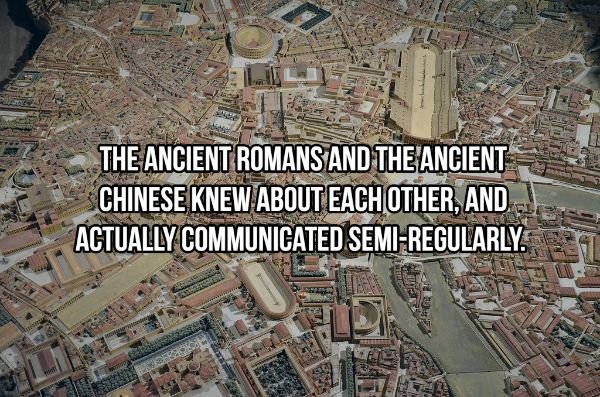 aerial photography - The Ancient Romans And The Ancient Chinese Knew About Each Other, And Actually Communicated SemiRegularly. Loro