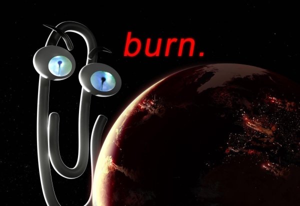 microsoft office paperclip helper watching the earth burn