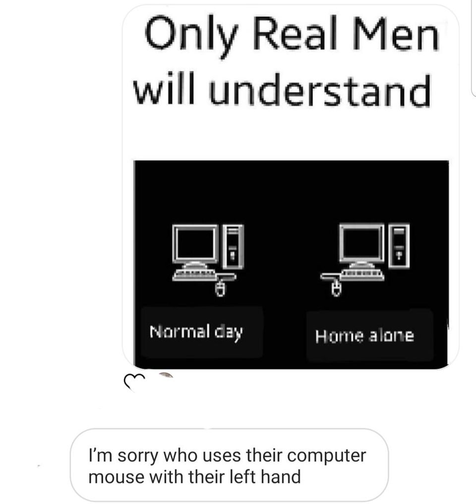 multimedia - Only Real Men will understand Normal day Home alone I'm sorry who uses their computer mouse with their left hand