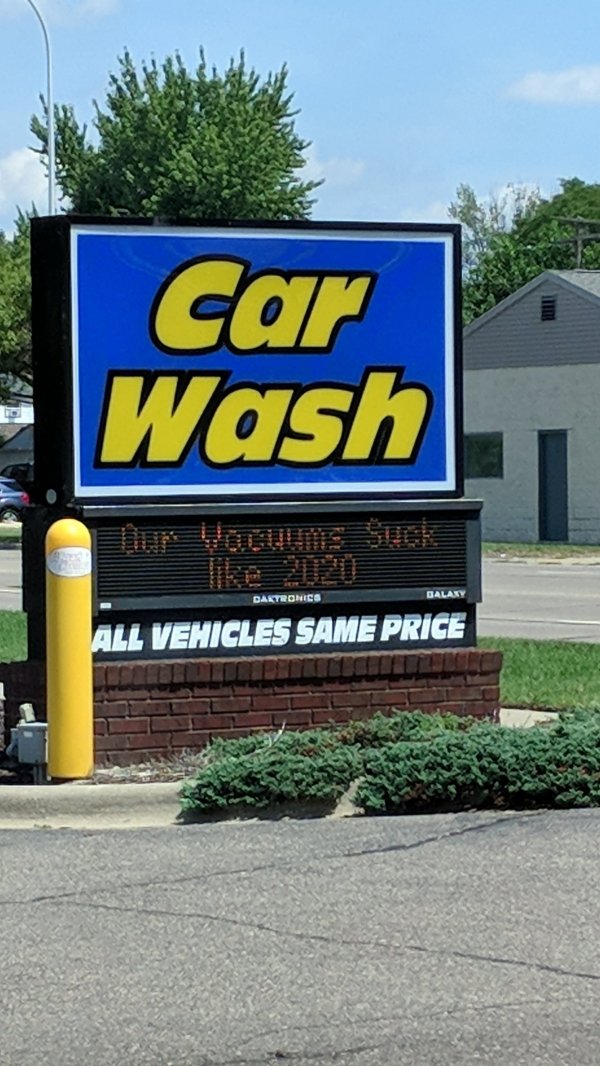 signage - Car Wash Daktronico Dalany All Vehicles Same Price