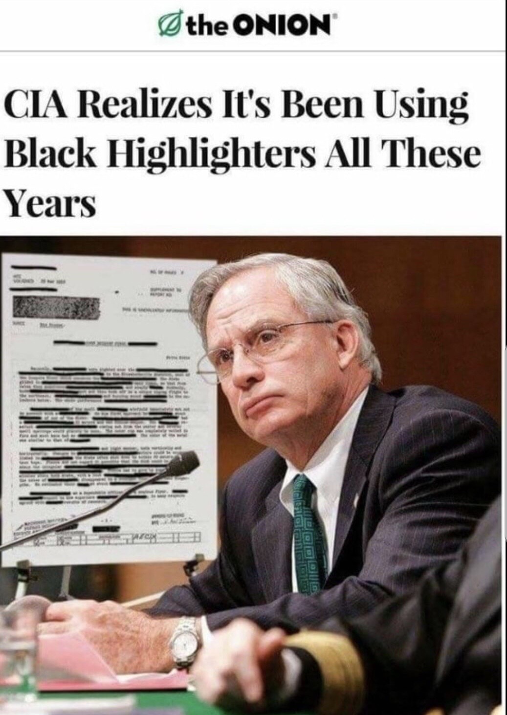 onion - the Onion Cia Realizes It's Been Using Black Highlighters All These Years