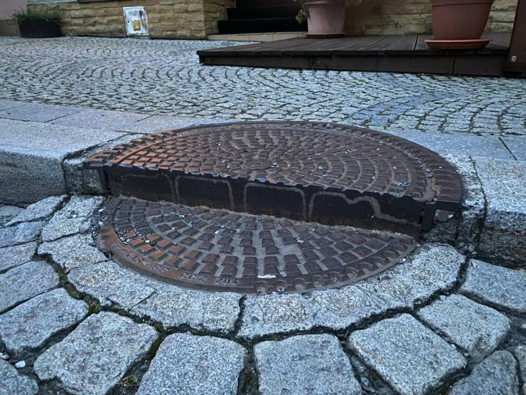 “This 3D manhole cover in my hometown.”