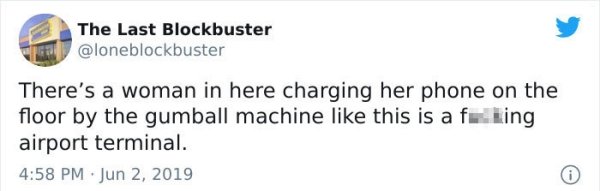 trump tweet mlk - The Last Blockbuster There's a woman in here charging her phone on the floor by the gumball machine this is a feking airport terminal.