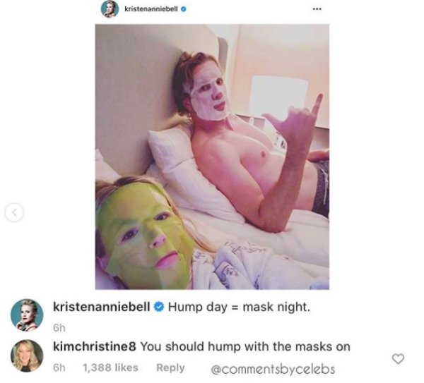 kristen annie bell kristenanniebell Hump day mask night. kimchristine You should hump with the masks on