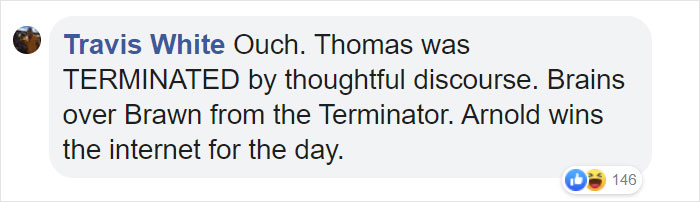 bim trichy - Travis White Ouch. Thomas was Terminated by thoughtful discourse. Brains over Brawn from the Terminator. Arnold wins the internet for the day. 146