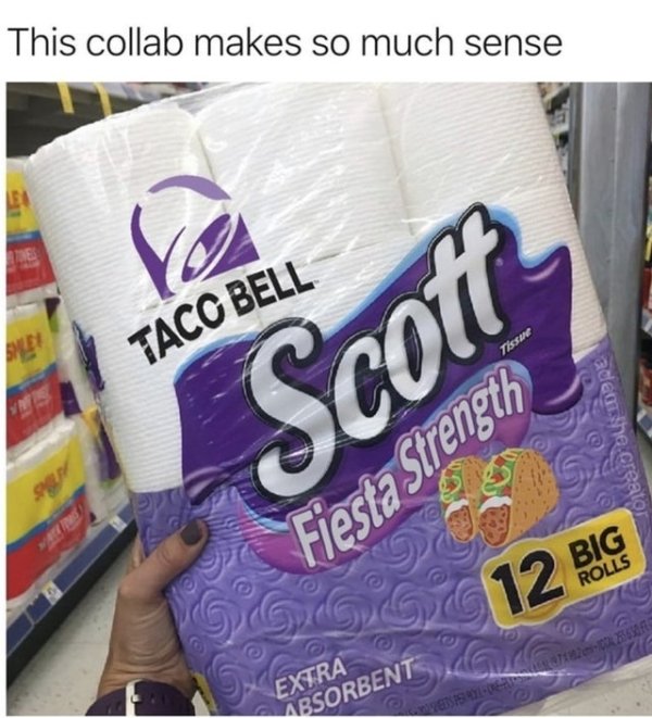 scott toilet paper - This collab makes so much sense Te Taco Bell Scott adeo.she creato Fiesta Strength 12 Big Rolls Extra Absorbent Res