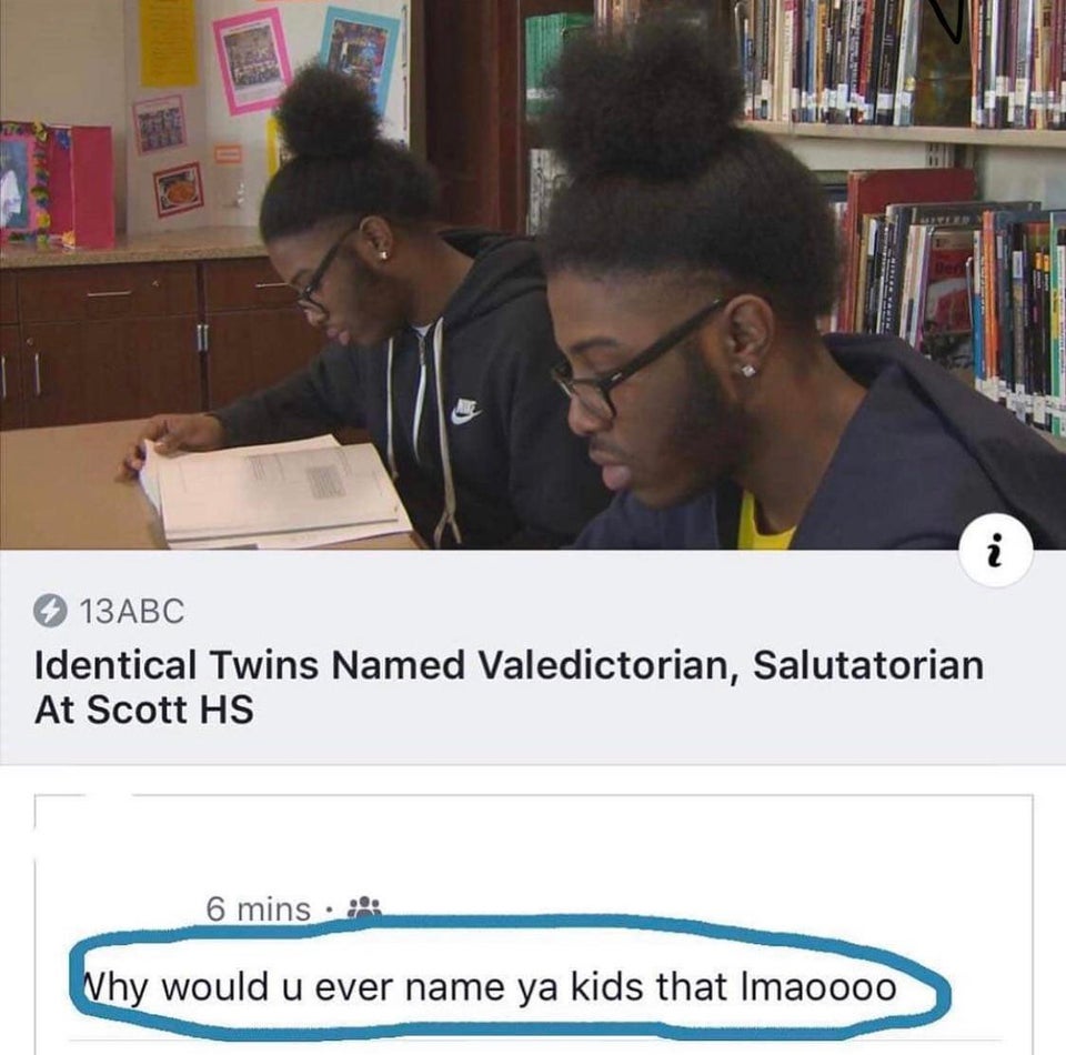 missed the joke - twins named valedictorian and salutatorian - i 13ABC Identical Twins Named Valedictorian, Salutatorian At Scott Hs 6 mins Why would u ever name ya kids that Imaoooo