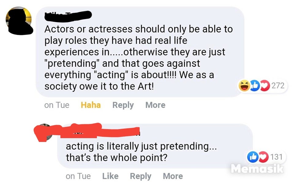 diagram - Actors or actresses should only be able to play roles they have had real life experiences in.....otherwise they are just "pretending" and that goes against everything "acting" is about!!!! We as a society owe it to the Art! on Tue Haha More Sd 2