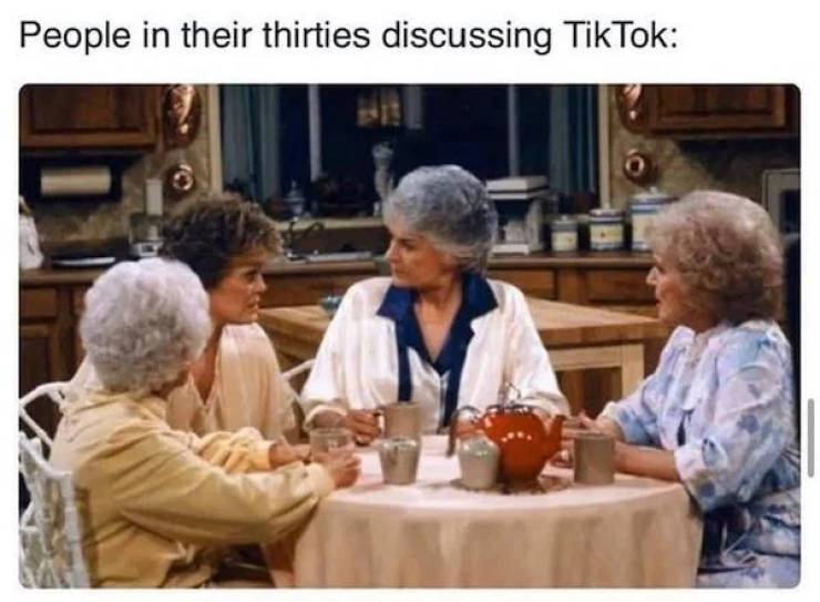 people in their thirties discussing tik tok - People in their thirties discussing TikTok