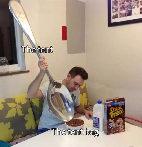 cursed images spoon - The tent Cocoa Pebbles Iva The tent bag