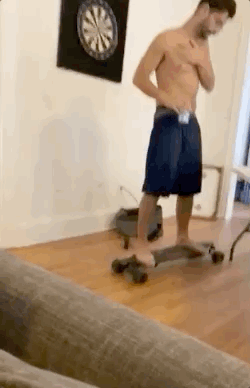 guy falling on electric skateboard gif