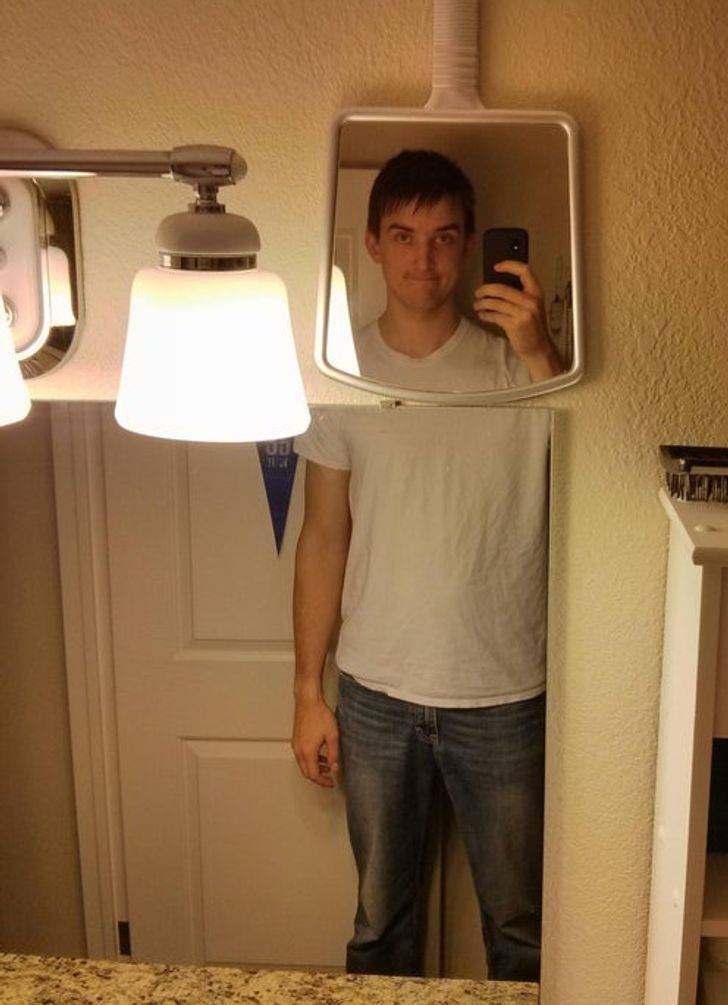 This guy found a solution to his mirror problem.