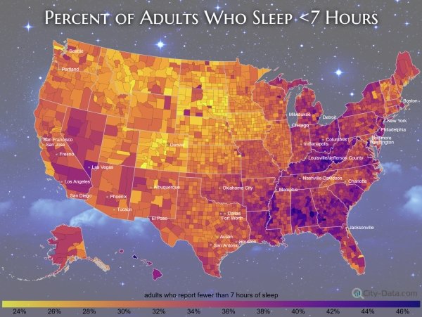 map - Percent Of Adults Who Sleep.