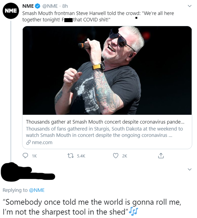Smash Mouth frontman Steve Harwell told the crowd