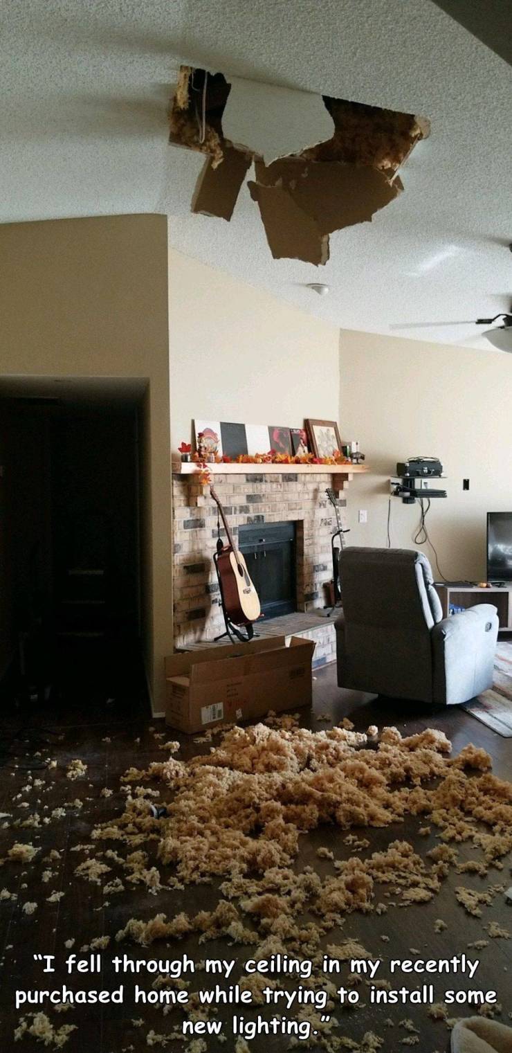 interior design - "I fell through my ceiling in my recently purchased home while trying to install some lighting new