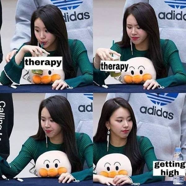 chaeyoung meme - Hidas adidc therapy therapy ad adidas getting high