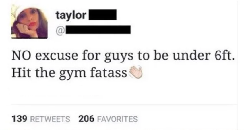 hit the gym fatass meme - taylor No excuse for guys to be under 6ft. Hit the gym fatass 139 206 Favorites