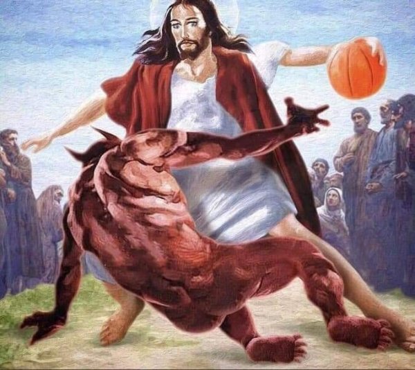 jesus breaking the devils ankles