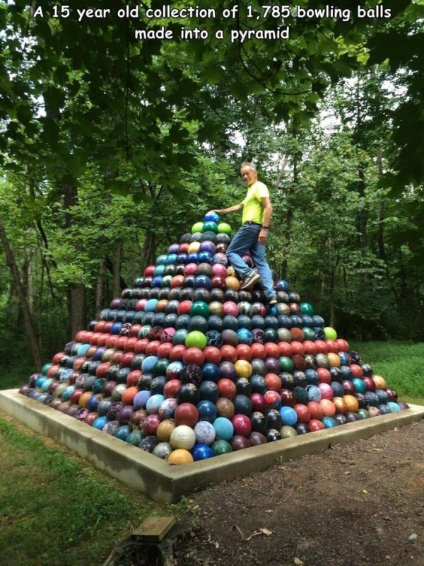 pyramid of bowling balls -