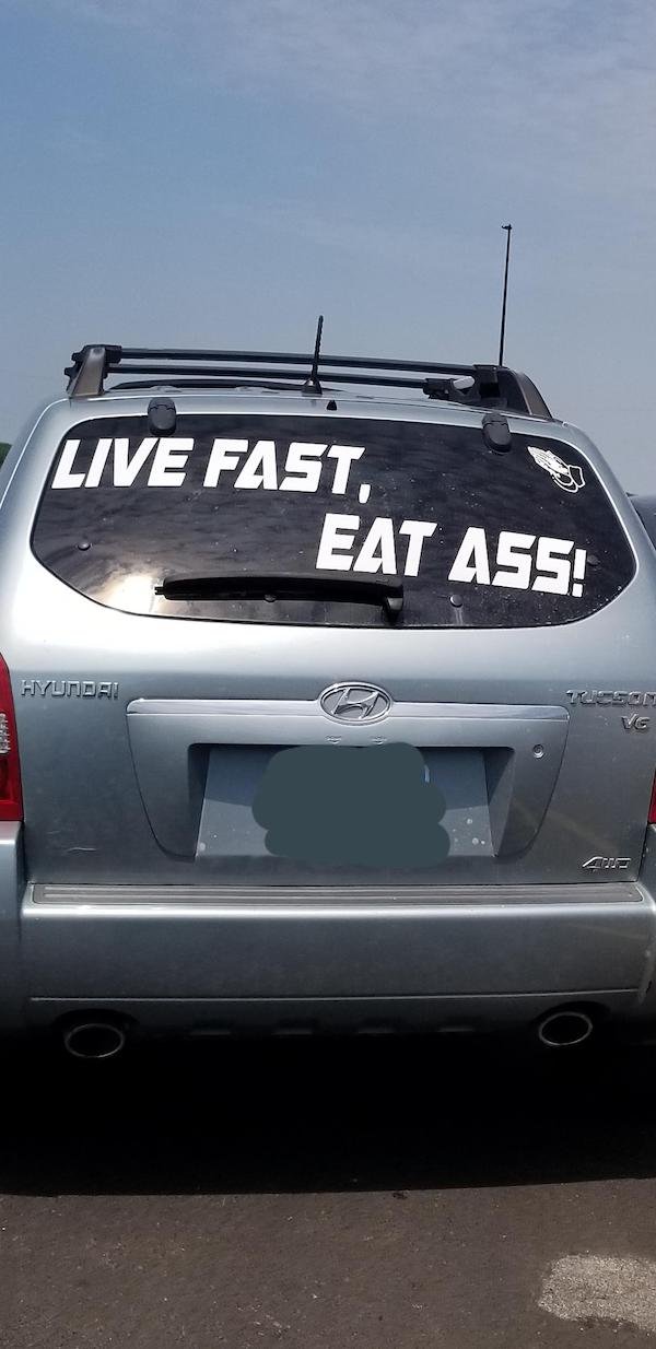 vehicle registration plate - Live Fast, Eat Ass! Hyundai