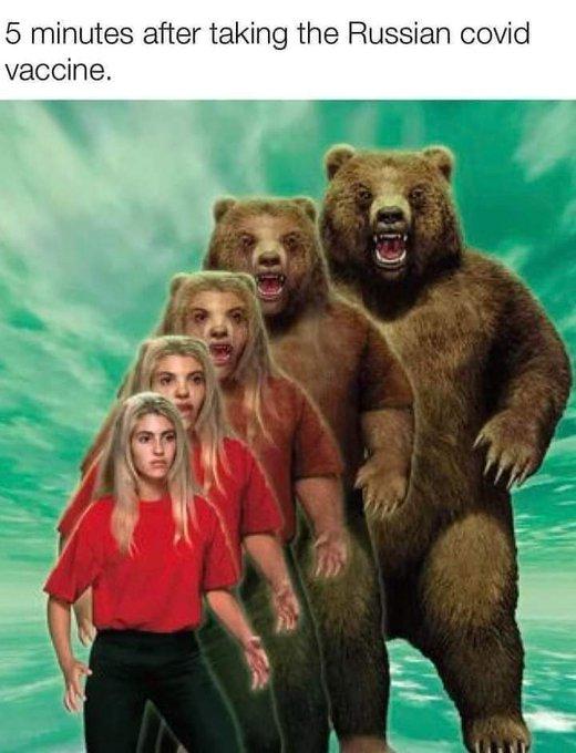 animorphs 7 - 5 minutes after taking the Russian covid vaccine.