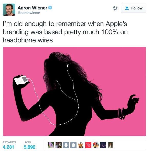 contrast in design - Aaron Wiener I'm old enough to remember when Apple's branding was based pretty much 100% on headphone wires 4,231 5,892