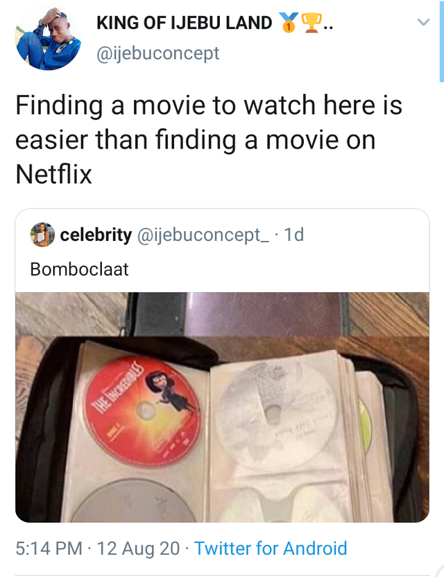 bootleg dvd with sharpie label - King Of Ijebu Land Finding a movie to watch here is easier than finding a movie on Netflix celebrity 10 Bomboclaat The Incredibles 12 Aug 20 Twitter for Android